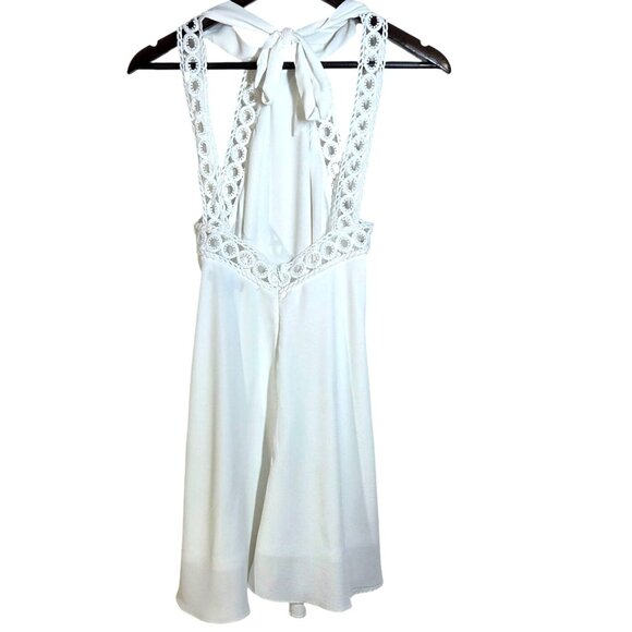 Lulus White Any Sway Shape or Form Sleeveless Crochet Lace Halter Dress Size XS - Picture 5 of 7